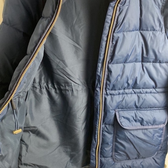 J Crew Factory Vail Puffer Coat with Hood Navy Blue Size LP - Picture 8 of 14